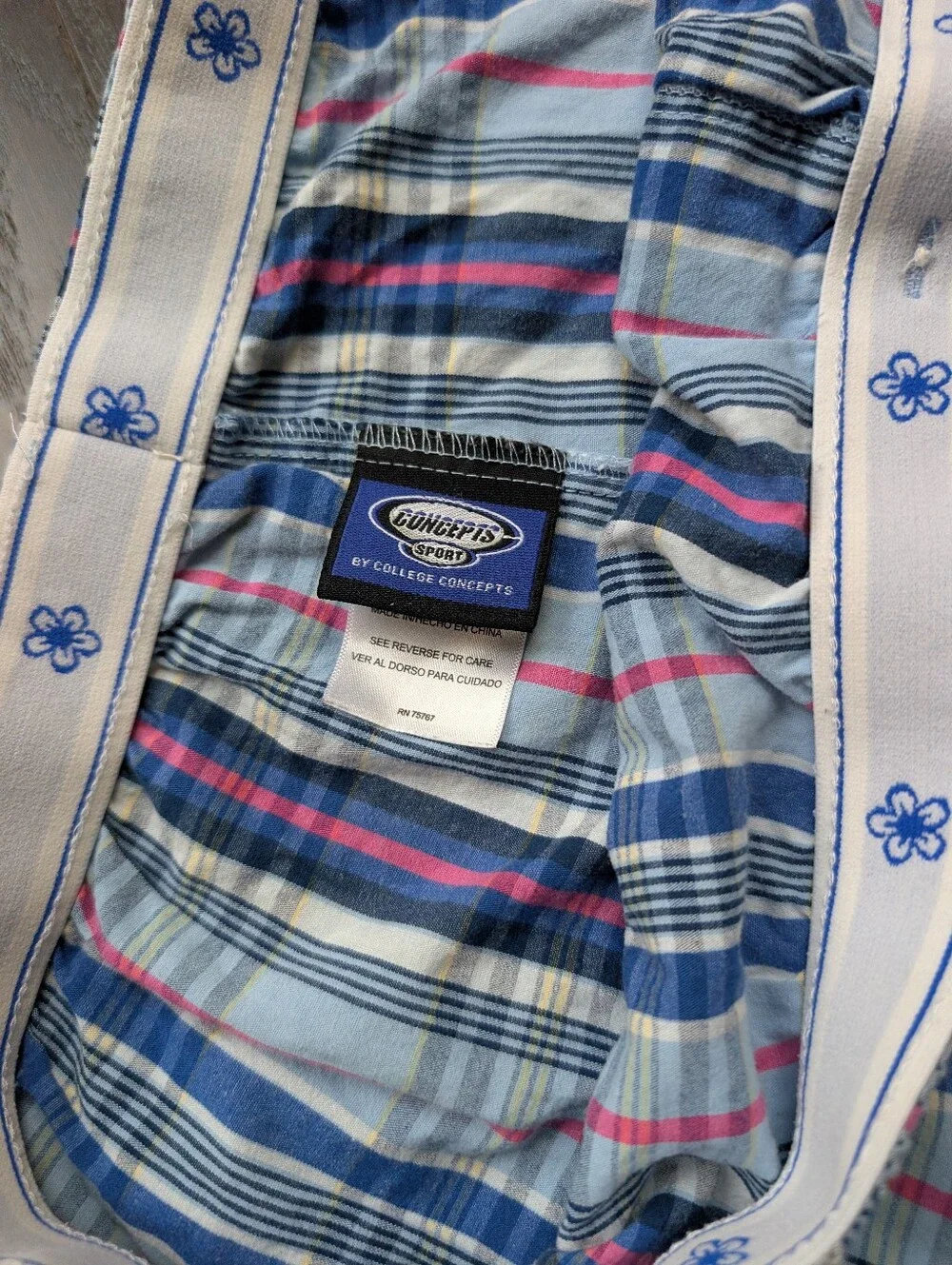 Old Dominion University Plaid Cotton Pajama Shorts - Juniors Size L